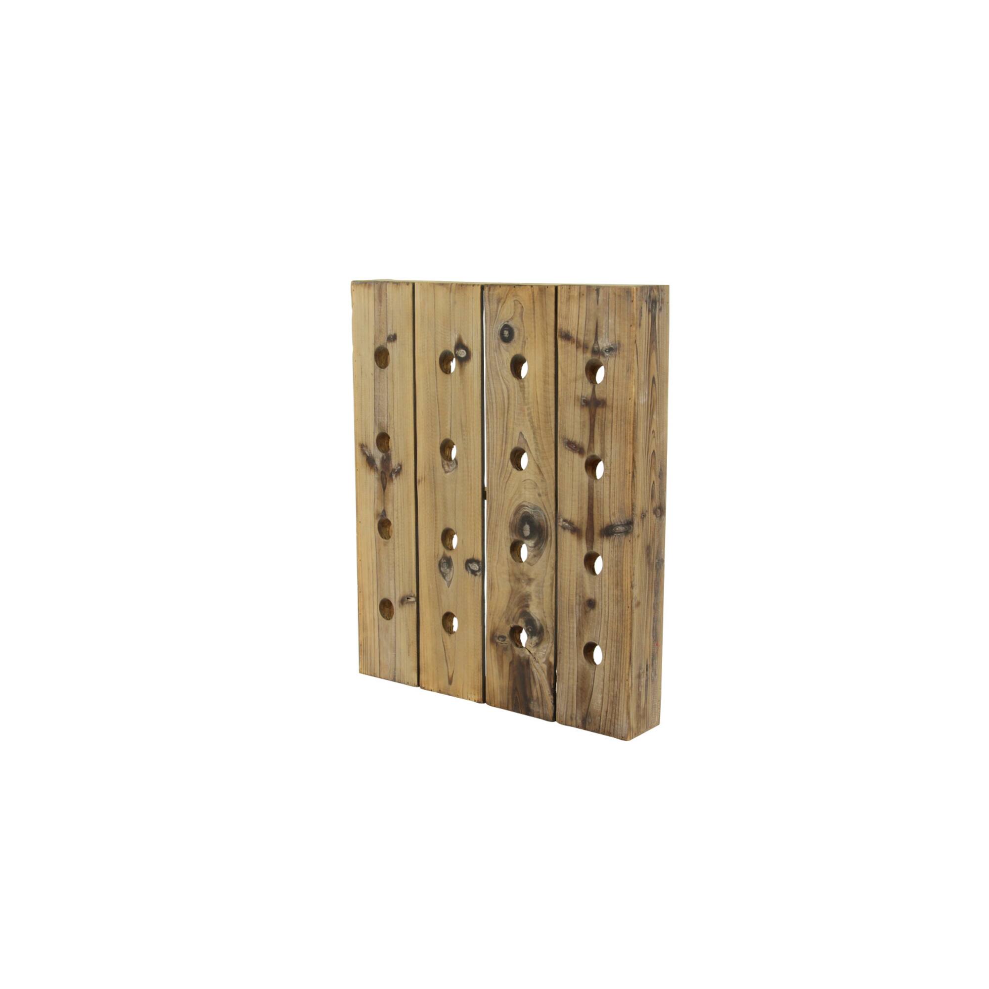 25" Brown Wood Rustic Wine Holder Rack